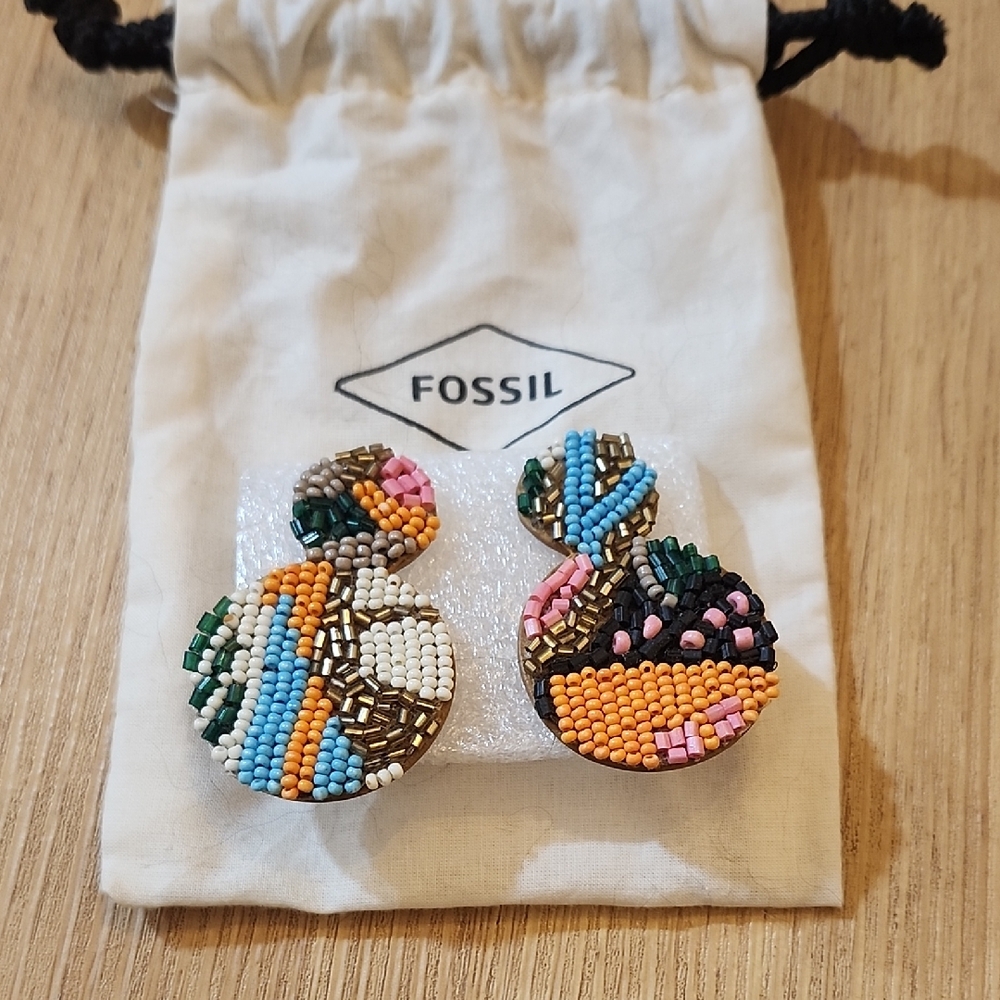NwOT Fossil Colorful Beaded Earrings